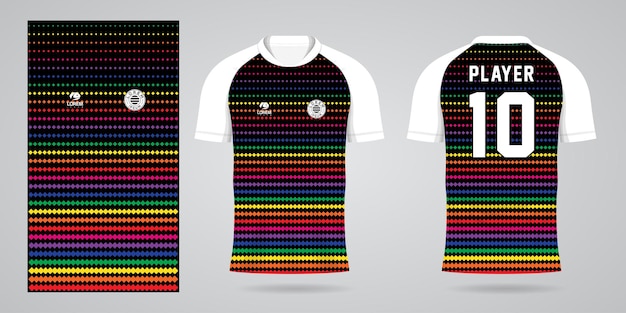 Vettore modello di design sportivo in jersey di calcio colorato