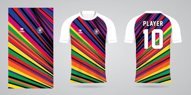 colorful football jersey sport design template