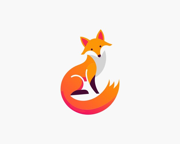 다채로운 여우 로고 디자인