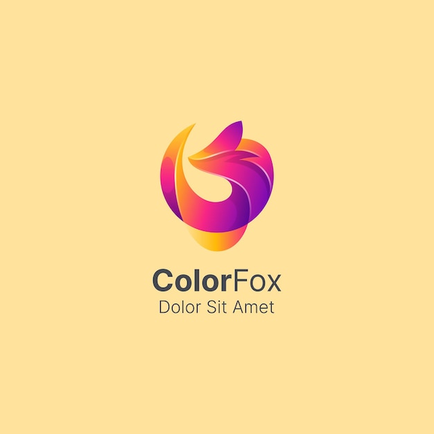 Colorful fox with smooth gradient logo