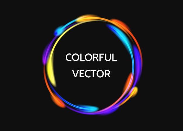 Vettore cornice colorata su sfondo nero