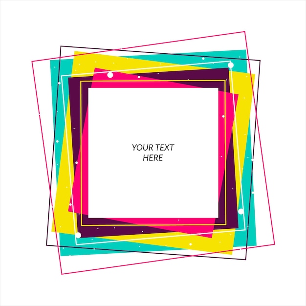 Vector colorful frame geometric square