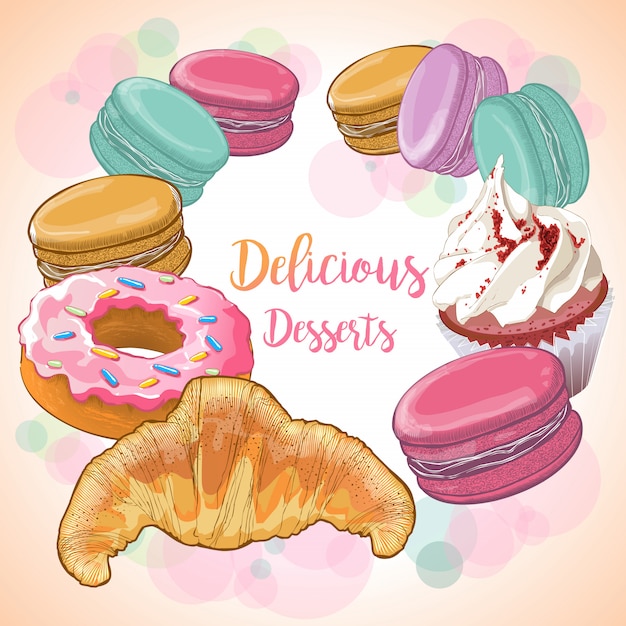 colorful french macaroons