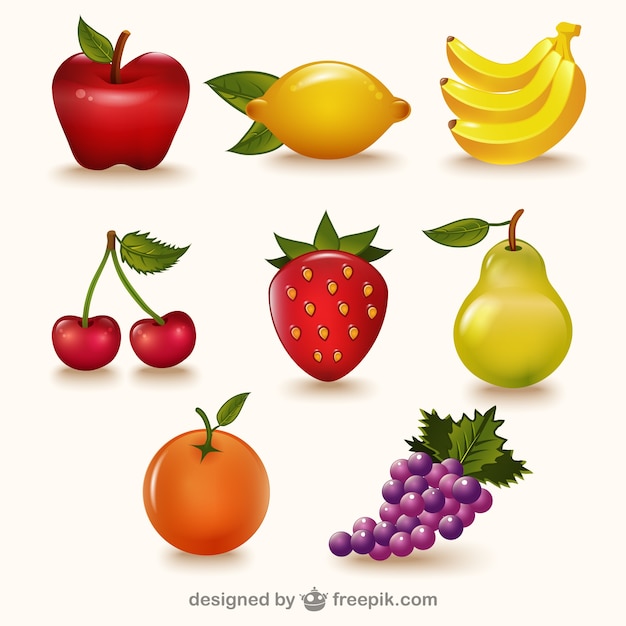 Vector colorful fruits pack