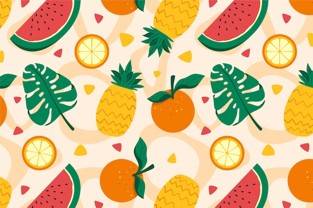 Vector colorful fruits pattern