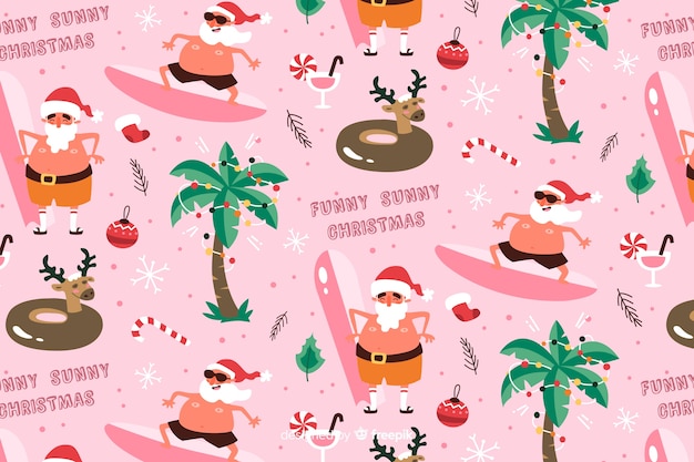 Vector colorful funny christmas pattern