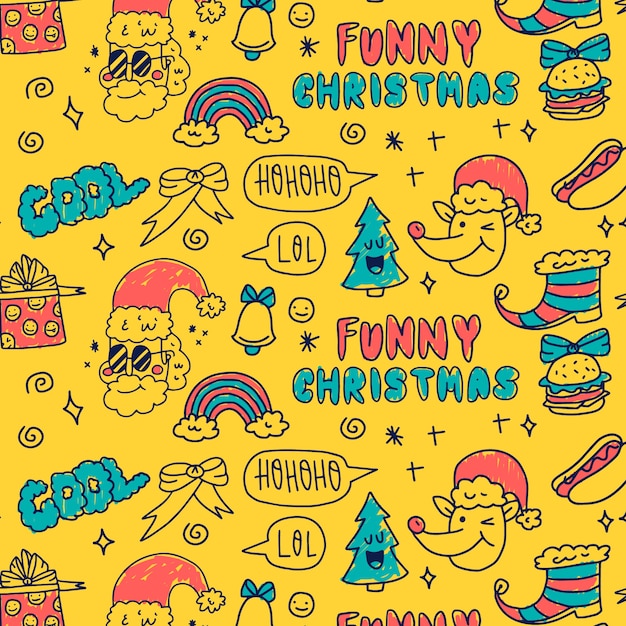 Colorful funny christmas pattern