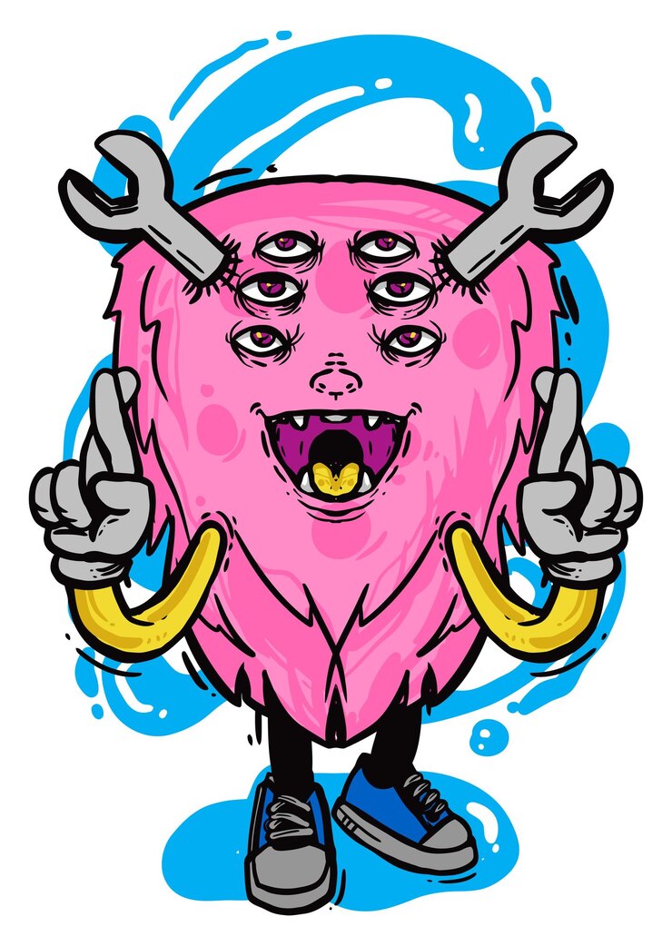 Vector colorful funny and scary monster illustration