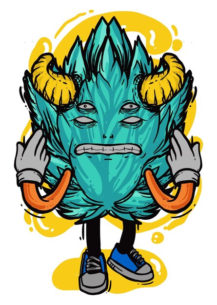 Colorful funny and scary Monster illustration