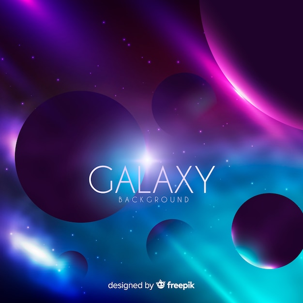 Vector colorful galaxy background with realistic design