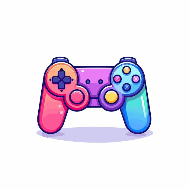 Vettore un controller di gioco colorato con un colore rosa e blu.