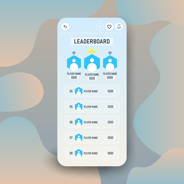 Colorful Game leaderboard with abstract background