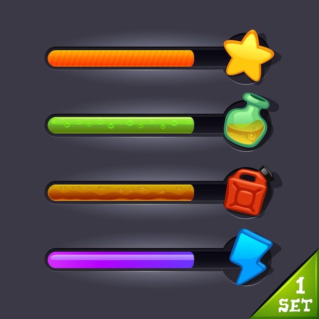 Colorful game resource barset 1