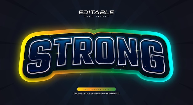 Stile di testo di gioco colorato con stile di testo esport modificabile effetto neon