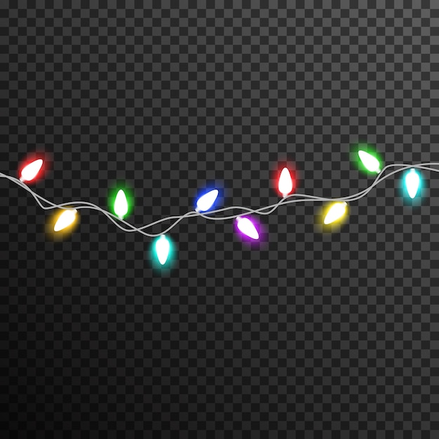 Colorful garland light bulb decoration transparent