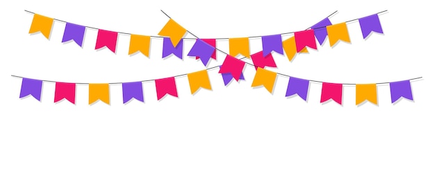 Colorful garland with celebration flags Colour bunting