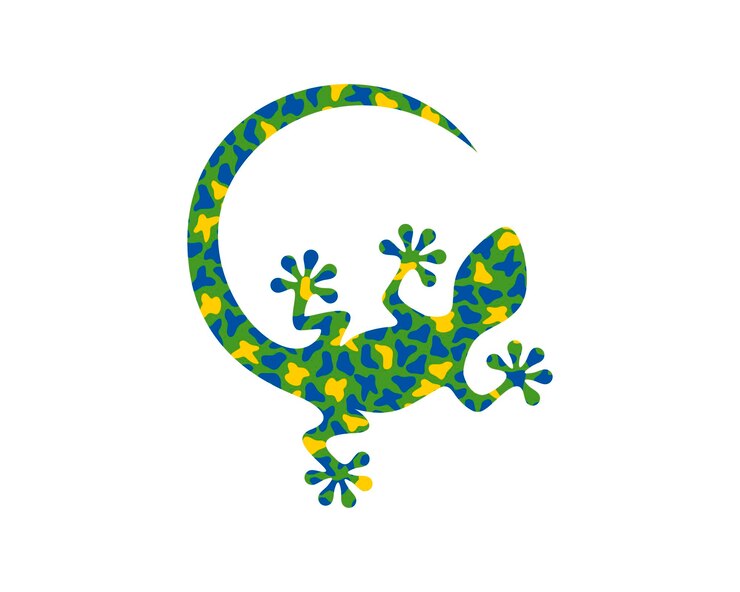 Vector colorful gecko39s hues form a circle