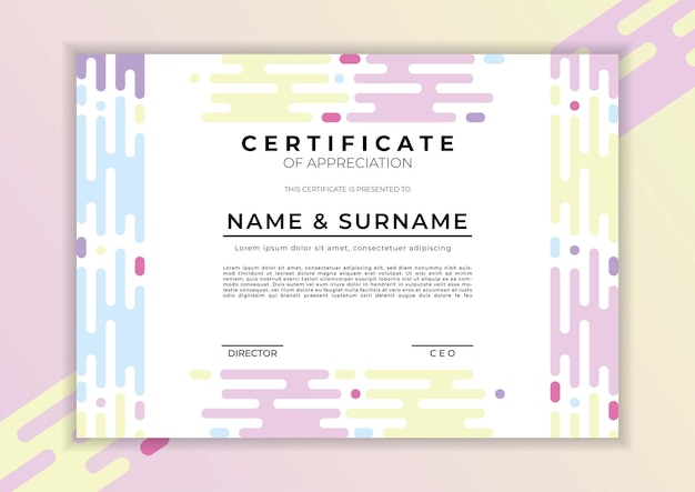 colorful geometri certificate design template