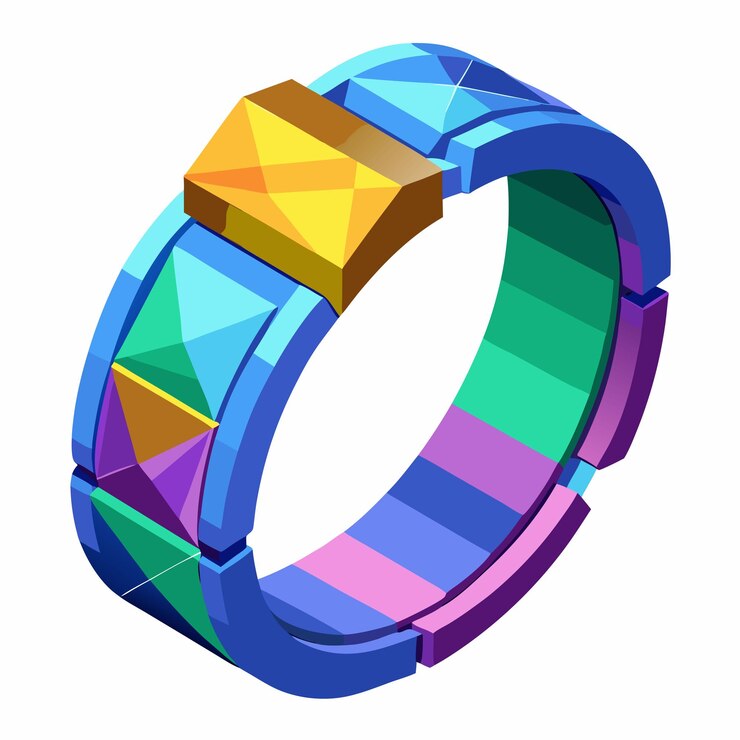 Вектор colorful geometric 3d ring
