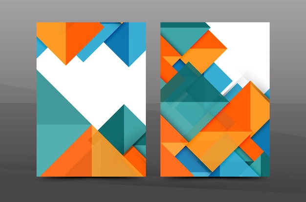 Colorful geometric A4 business print template