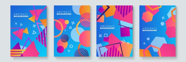 Colorful geometric background cover template. Modern business brochure, banner, page, leaflet, flyer, magazine. Abstract colorful background lines, geometrical forms. Cover presentation