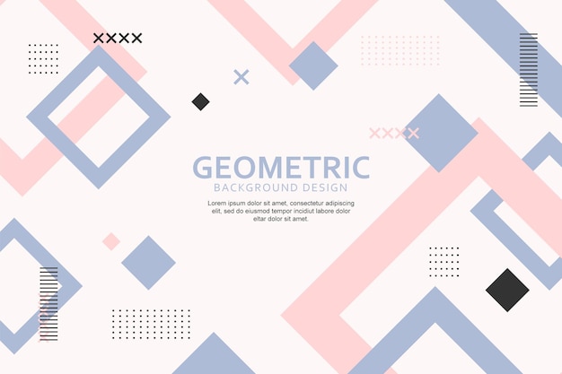 Colorful geometric background with flat shapes design