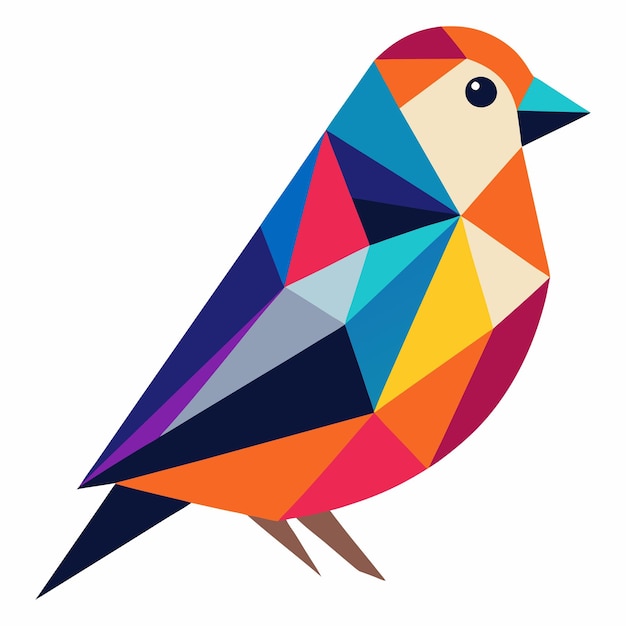 Colorful Geometric Bird Finch