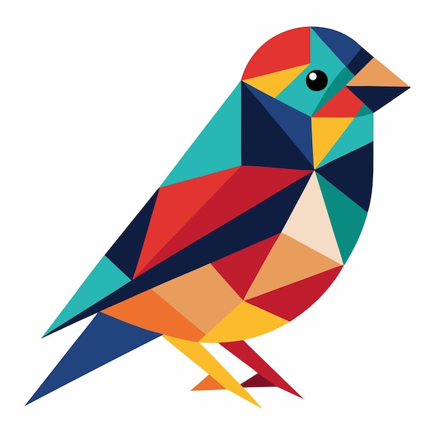 Colorful Geometric Bird Finch