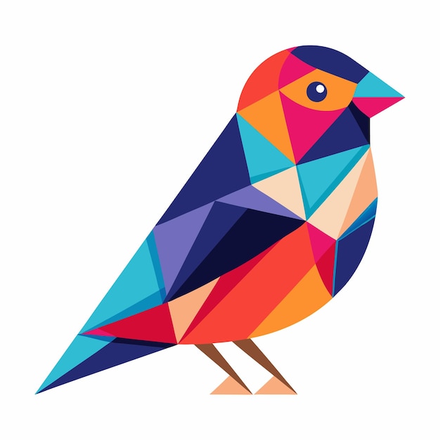 Colorful Geometric Bird Finch