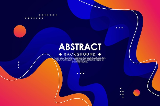 Colorful geometric blue background Fluid shapes composition