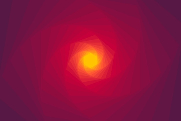 Colorful geometric gradation swirl vector background. 3d hexagonal spiral blend design.
