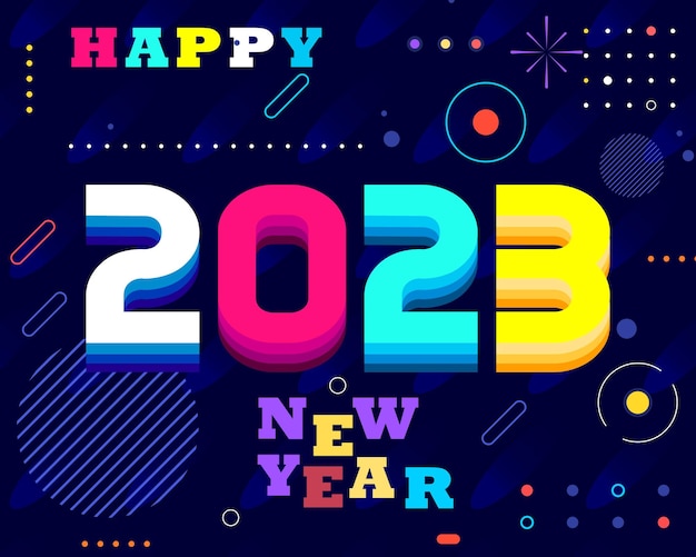 Colorful Geometric Happy New Year 2023 Background