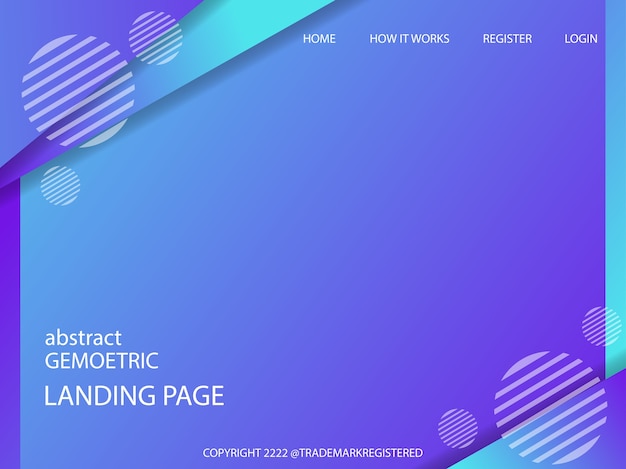 colorful geometric landing page design