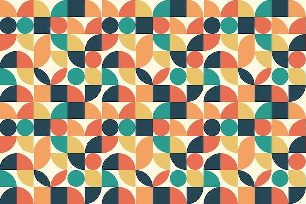 Colorful geometric mosaic seamless pattern illustration with creative abstract shapes