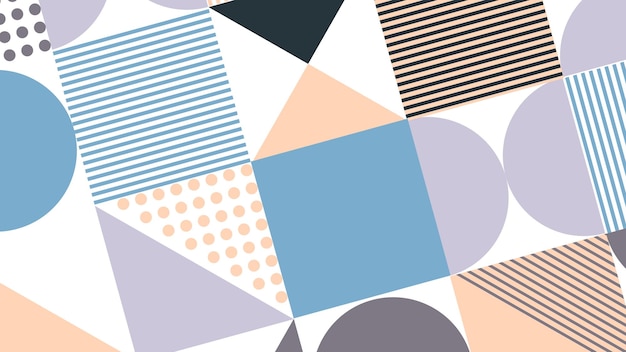 Vector a colorful geometric pattern with a blue and white background