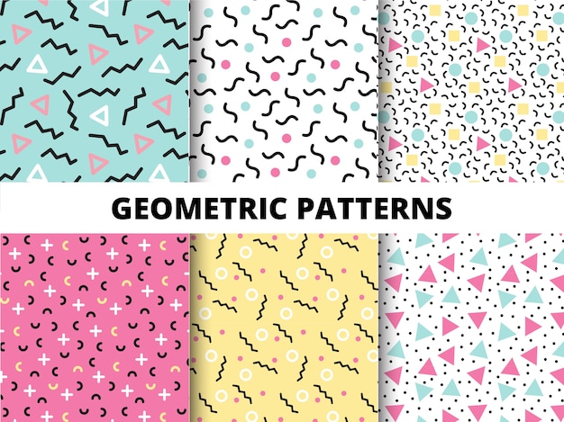 Vector colorful geometric patterns