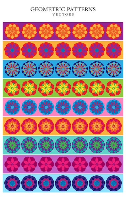 カラフルな幾何学的なシームレス パターン デザインのベクトル