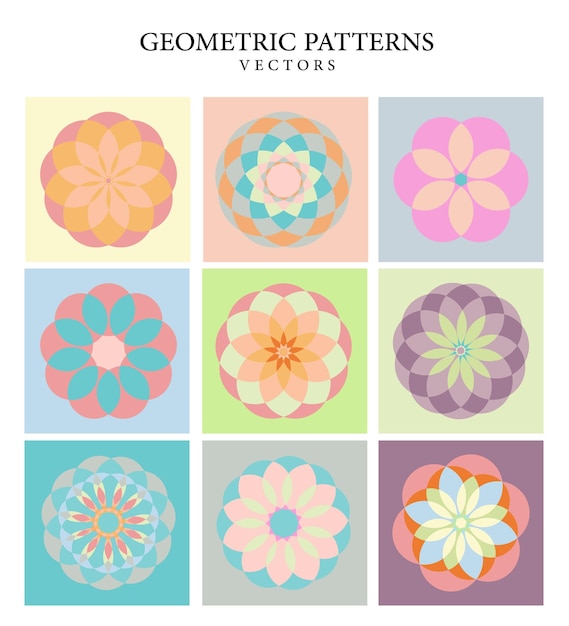 カラフルな幾何学的なシームレス パターン デザインのベクトル