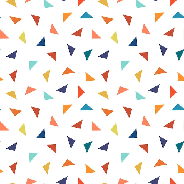 Colorful geometric seamless pattern with triangles elements Vector illustration memphis design