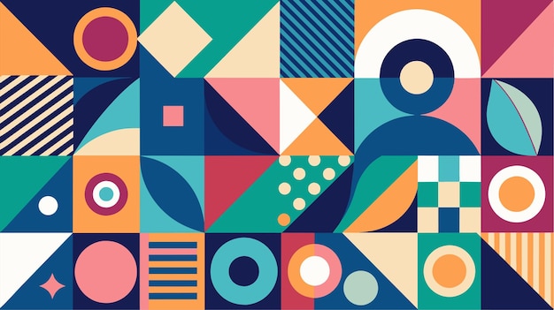 Premium Vector | Colorful geometric shapes and patterns abstract background