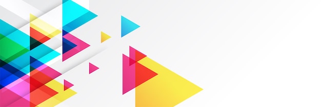 Colorful Geometric Triangle Banner Background