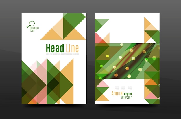 colorful geometry design annual report a4 cover brochure template layout magazine flyer or leaflet booklet