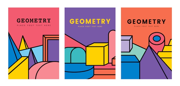 Design grafico mockup geometria colorata