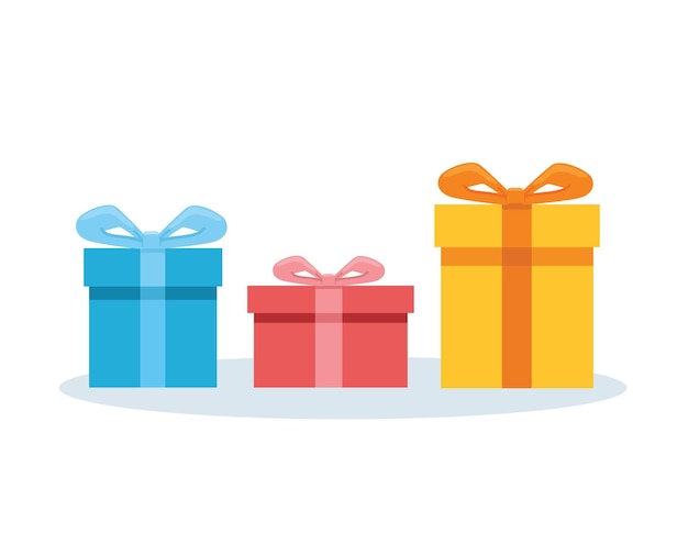 colorful gift boxes with a bow vector illustration