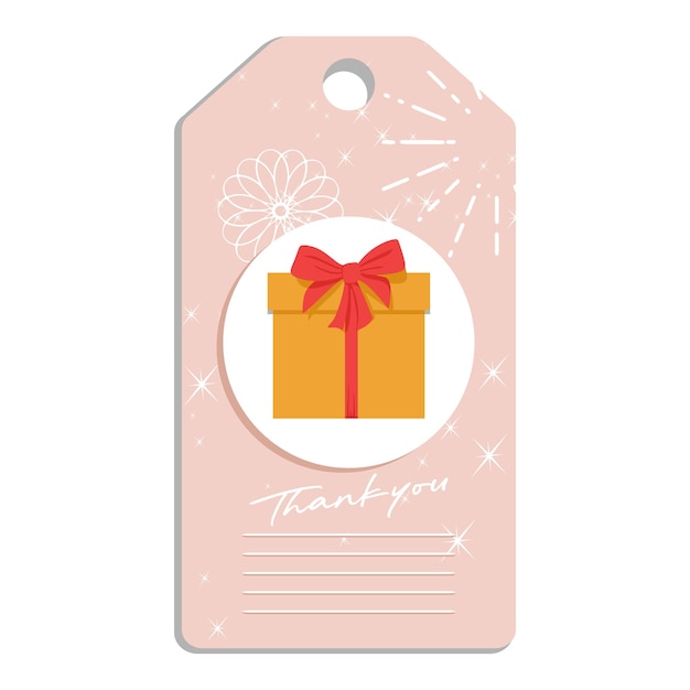 Colorful Gift Tag with Thank You Message