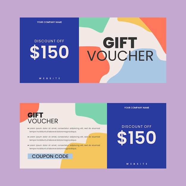 colorful gift voucher horizontal banners