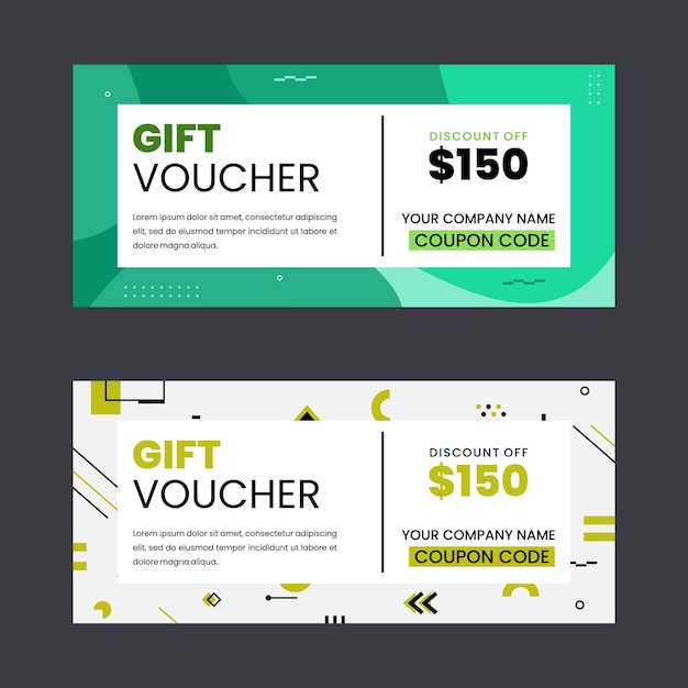colorful gift voucher horizontal banners