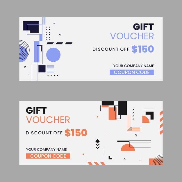 colorful gift voucher horizontal banners