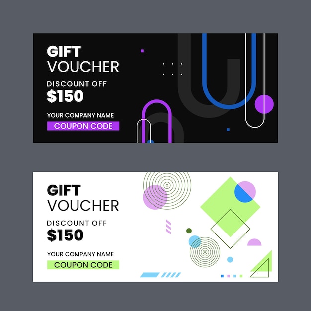 colorful gift voucher horizontal banners