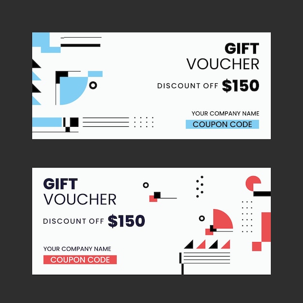 colorful gift voucher horizontal banners